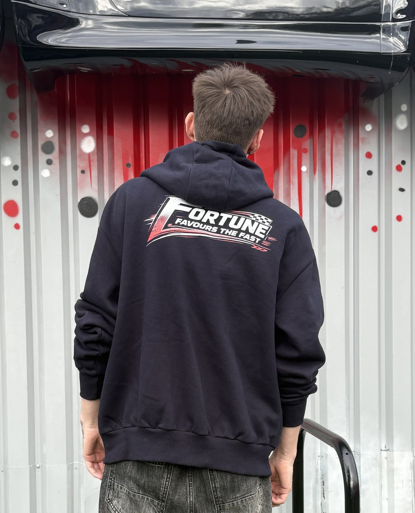 Fortune Favours The Fast - Premium Double-Zip Hoodie